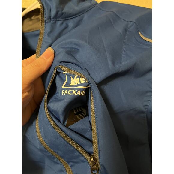 REI Packable Fleet Full Zip Lightweight Jacket Windbreaker Blue Men’s Size Small - Picture 3 of 9